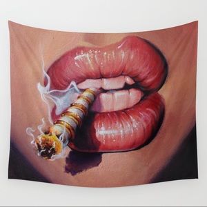 Wax Lips Wall Tapestry